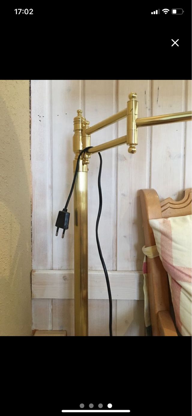 Lámpara pie bronce - dorada