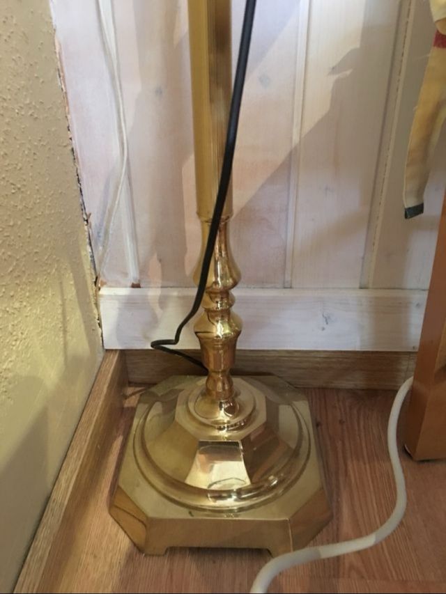 Lámpara pie bronce - dorada