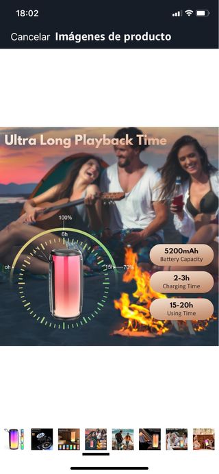 Altavoz Bluetooth Portátil LED