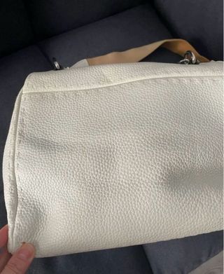 Bolso Carolina Herrera Baret blanco-amarillo