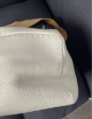 Bolso Carolina Herrera Baret blanco-amarillo