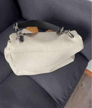 Bolso Carolina Herrera Baret blanco-amarillo