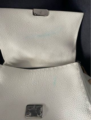 Bolso Carolina Herrera Baret blanco-amarillo