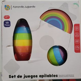 Juego apilable arcoiris 19 piezas