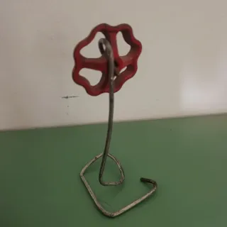 fiore metallico riciclo alto 14 cm