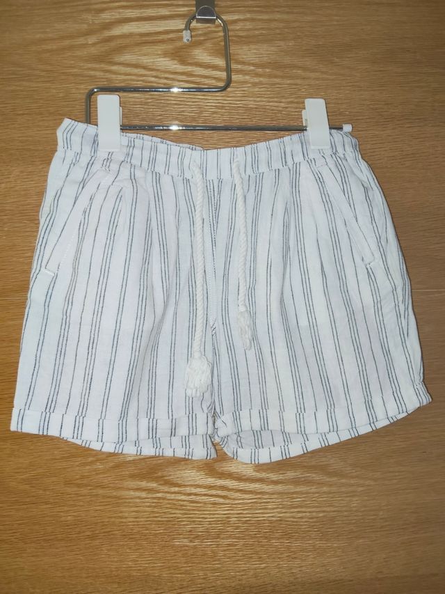 Shorts lino blancos - rayas
