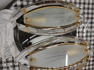 Plafón techo doble bombilla - dorado