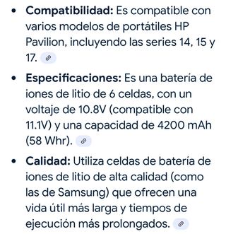 Batería HP PI06 Portátil