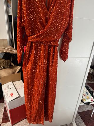 Vestidos largos estampados  y vestido de plumas 