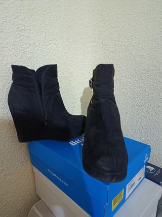Botines negros mujer tacón cuña