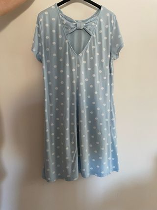 Vestido lunares celeste