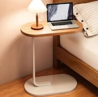 Mesa auxiliar moderna - blanco y madera