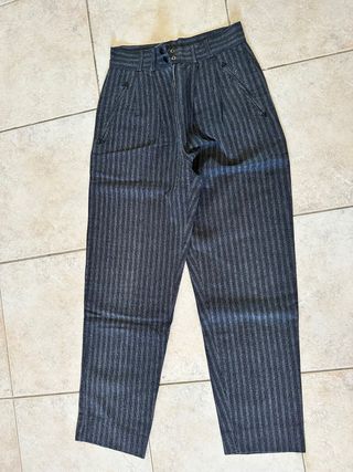 Pantaloni vintage a righe grigi