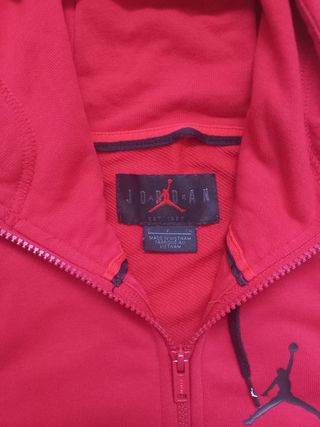 Sudadera Jordan roja c/cremallera