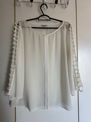 Blusa blanca transparente SHOP 126 - M