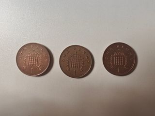 3 Monedas 1 Penny Reina Isabel II
