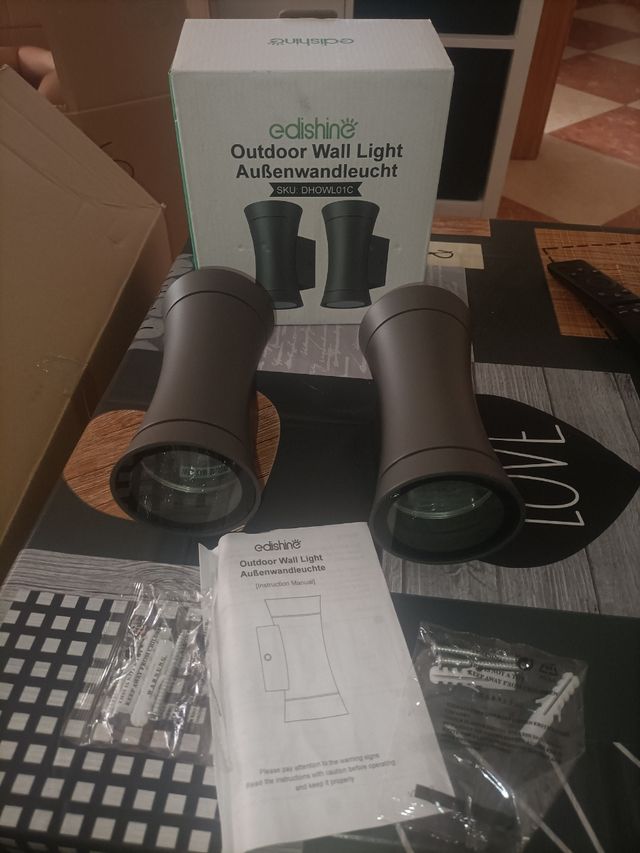 2 Focos pared edishine exteriores