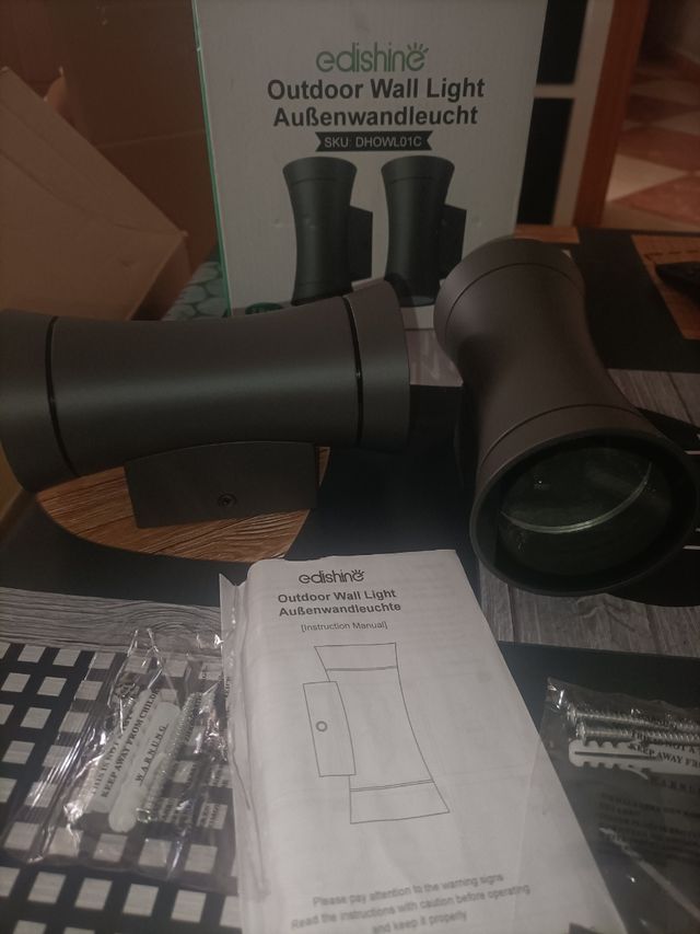 2 Focos pared edishine exteriores