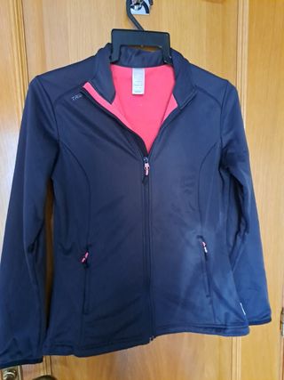 Cazadora deportiva , negra-rosa
