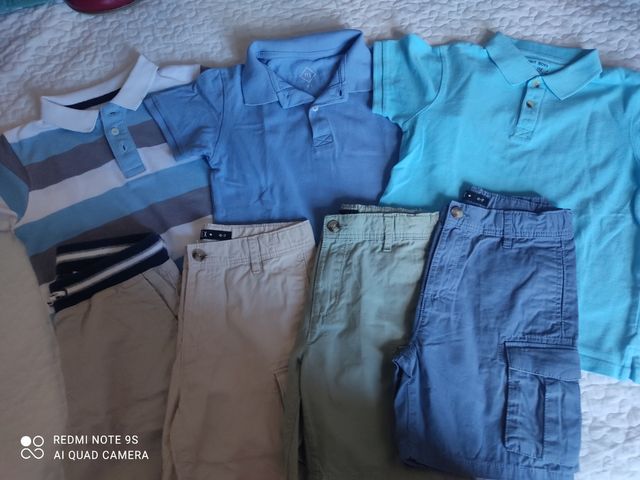 Ropa niño 6-7 años - 3 polos, 4shorts