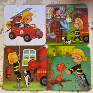 Puzzle Bomberos 4 piezas