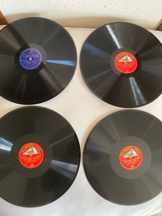 Discos antiguos de pizarra. 30cm de diámetro-3