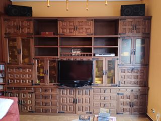 Mueble salón madera maciza estilo rústico