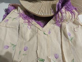 Traje Flamenca beige y morado 44-46