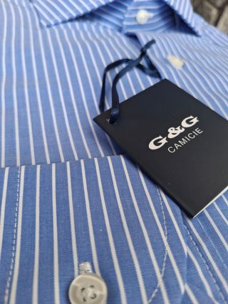 Camicia Uomo Blu a Righe