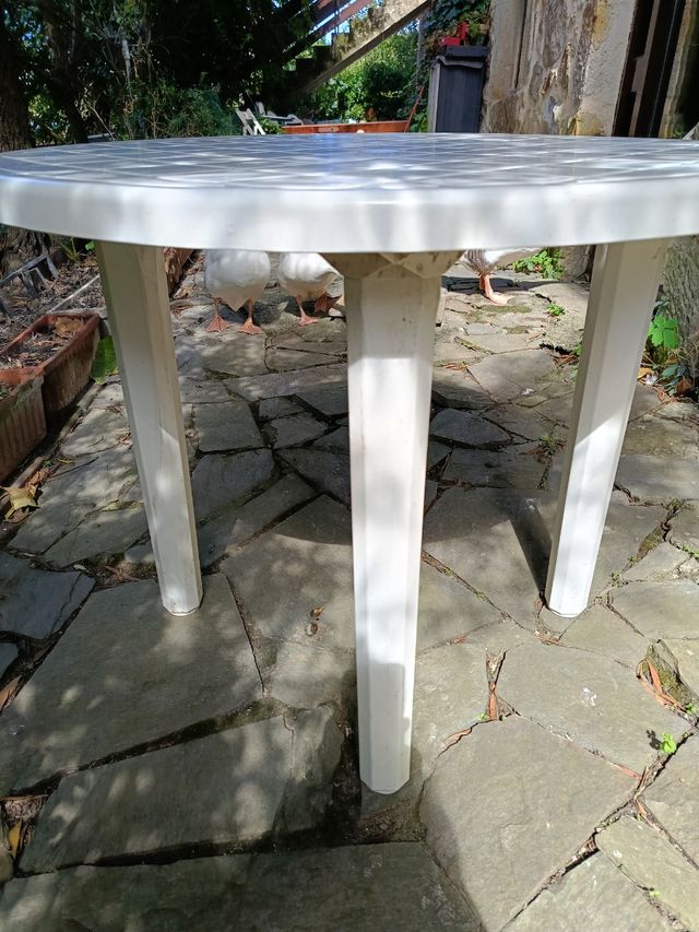 Tavolo da giardino Mesa in plastica bianca