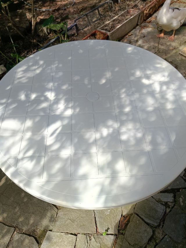 Tavolo da giardino Mesa in plastica bianca