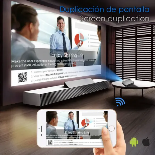 ¡NUEVO! Proyector LED Portátil S200 DLP Android