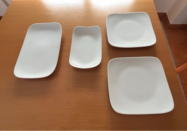 Vajilla porcelana blanca a estrenar - 14 piezas