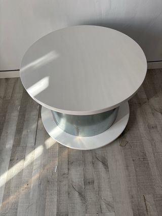 Mesa redonda metal y madera