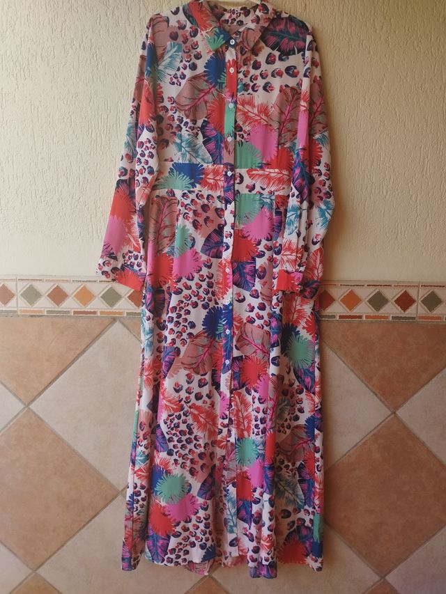 Vestido midi estampado floral