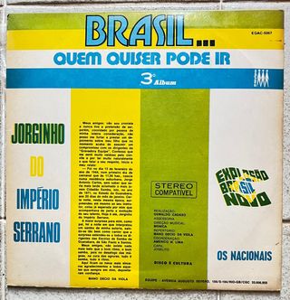 LP Vinilo Jorginho/ Imperio Serrano - Brasil...