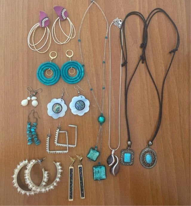 Colgantes y pendientes turquesa plata