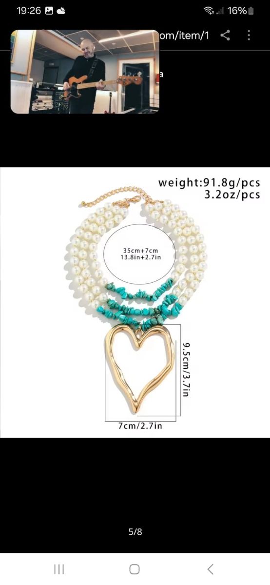 Gargantilla Perlas-Turquesa