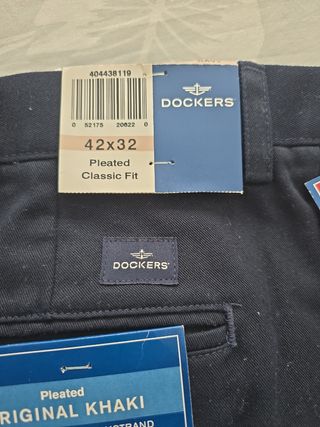 Dockers Pantalones talla americana 42x32 Azul.