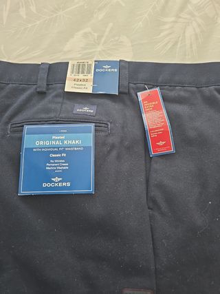 Dockers Pantalones talla americana 42x32 Azul.