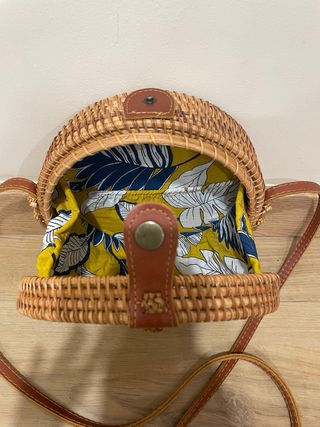 Bolso mimbre redondo