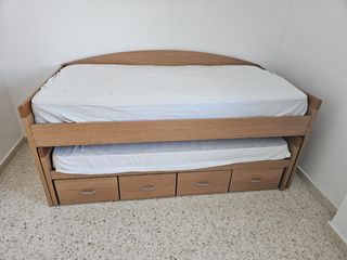 Cama nido madera - 2 colchones