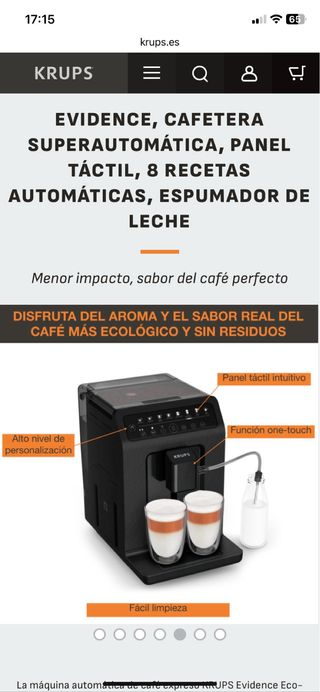 Cafetera súper automática Krups Evidence