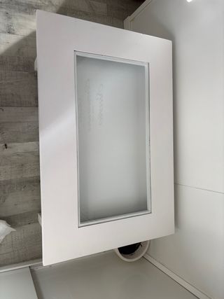 Mesa centro blanca - madera y cristal