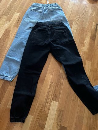 2 Vaqueros rotos: azul y negro