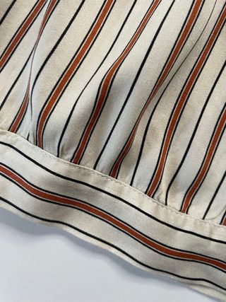 Blusa righe beige e marrone
