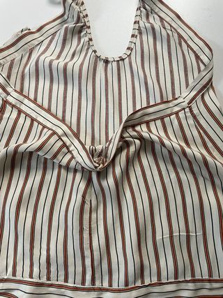 Blusa righe beige e marrone