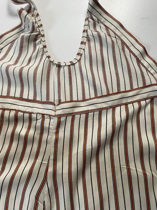 Blusa righe beige e marrone