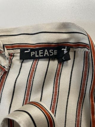 Blusa righe beige e marrone