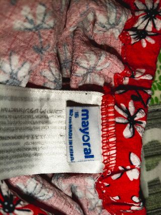 Conjunto falda top niña flores rojo